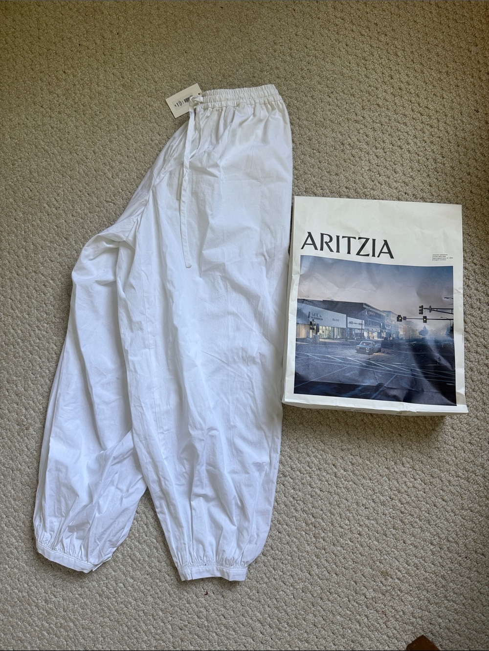Aritzia Abroad Poplin White Balloon Pant 2XS NWT